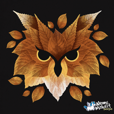 Owl of leaves