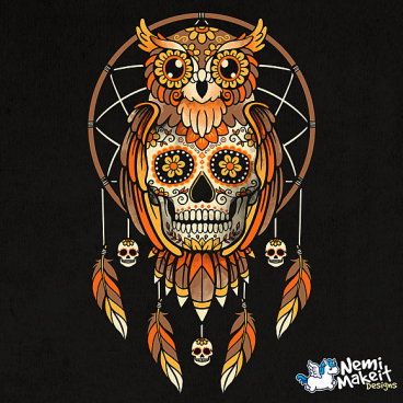 Calavera owl dreamcatcher