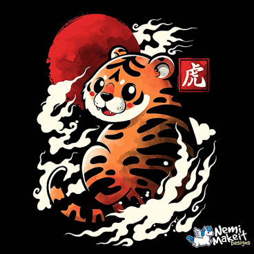 Tiger red sun