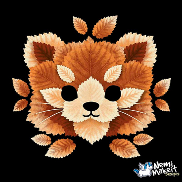 Red panda of leaves