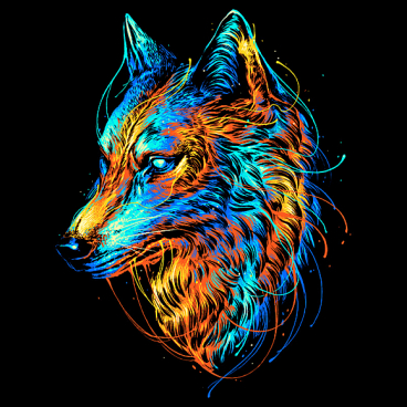 Colorful Wolf