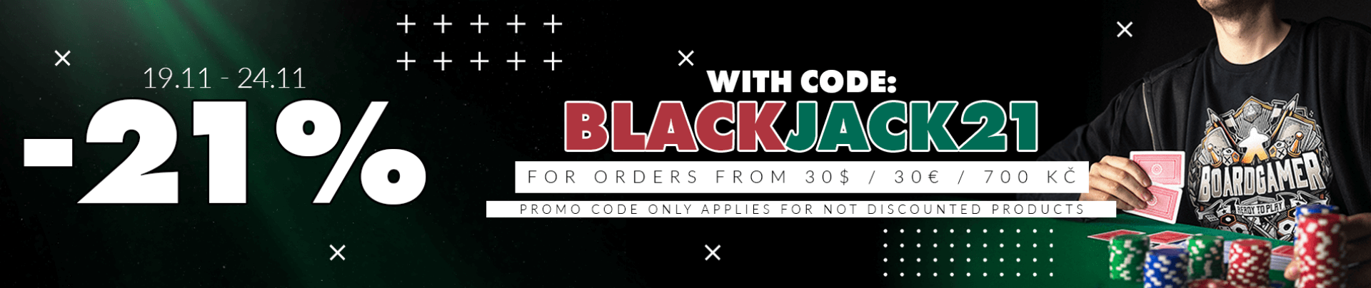 21% off with code: blackjack21