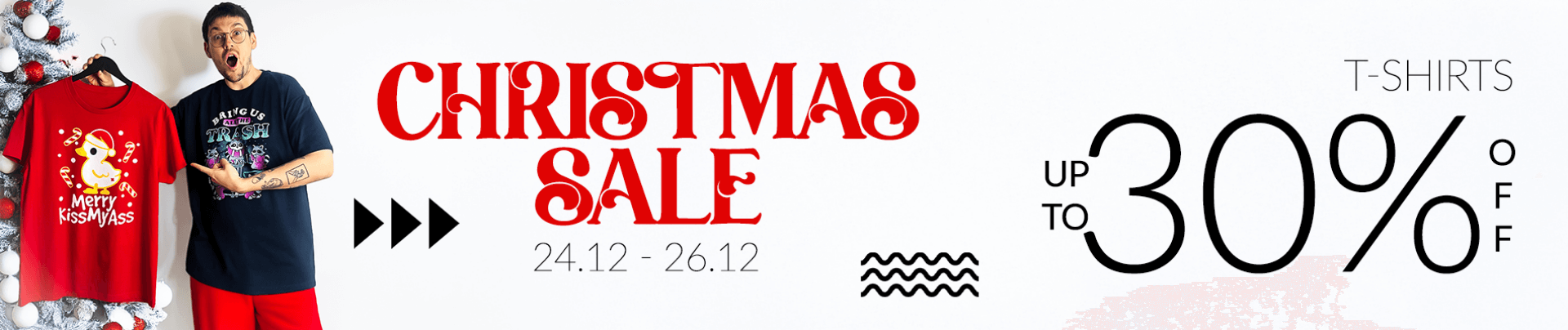 Christmas sale! T-shirts up to 30% off!